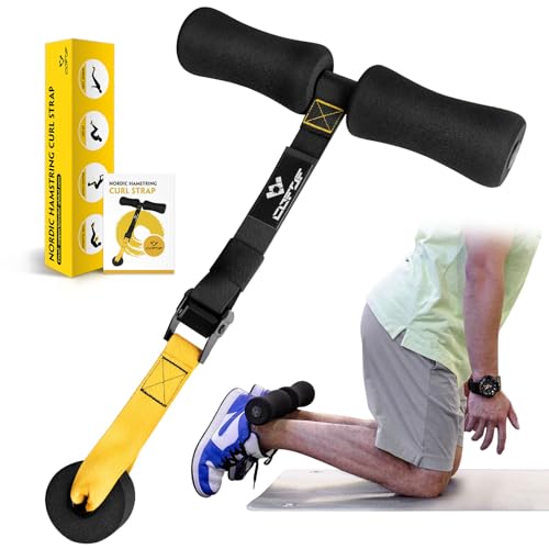 Nordic Hamstring Curl Strap - Holds 420 Pounds Great for Hamstring Curls Sit-ups Spanish Squats & Ab Workout - 5 Second Setup - Home Fitness Equipment
