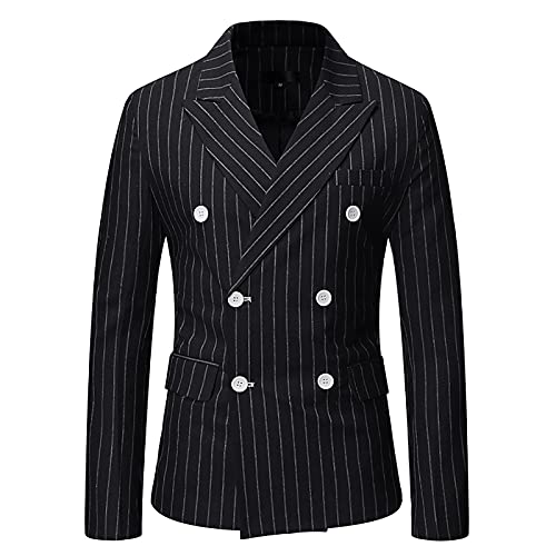 Premium Suit for Men's Fashion Business Blazer Casual Stripe Printed Double Breasted Formal Dress Coat Jacket2