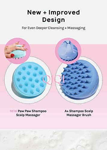 Image of QIQI Hair Scalp Massager Shampoo Brush with Soft Silicone Bristles, Anti Dandruff, Exfoliating with Scalp Care (Pink) HM35