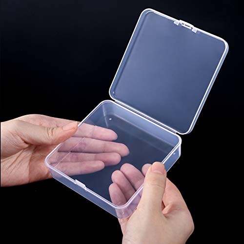 Image of Jetec 30 Pieces Mini Plastic Clear Beads Storage Containers Box for Collecting Small Items, Beads, Jewelry, Business Cards, Game Pieces, Crafts (3.7 x 3.7 x 1.2 Inch)