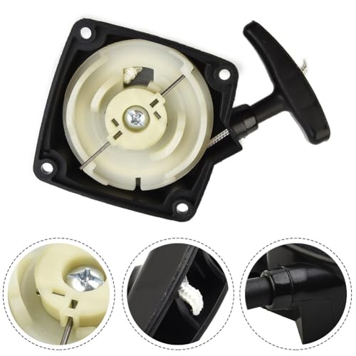 Conjunto de arranque de retroceso para cortasetos y desbrozadora, compatible con varios modelos a gas, color negro