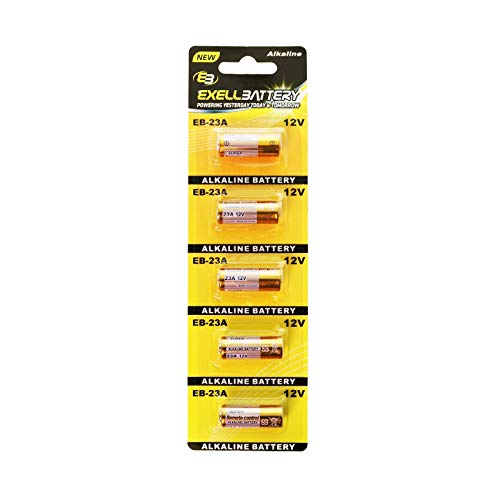 5pk EB-23A 12V Alkaline Battery Fits and Replaces Chamberlain 750 753 756, Craftsmen 139.53962SRT, Energizer A23BP2 AE23, Genie Garage Door ACSCTG A23F, Gp Super Alkaline 23279 750