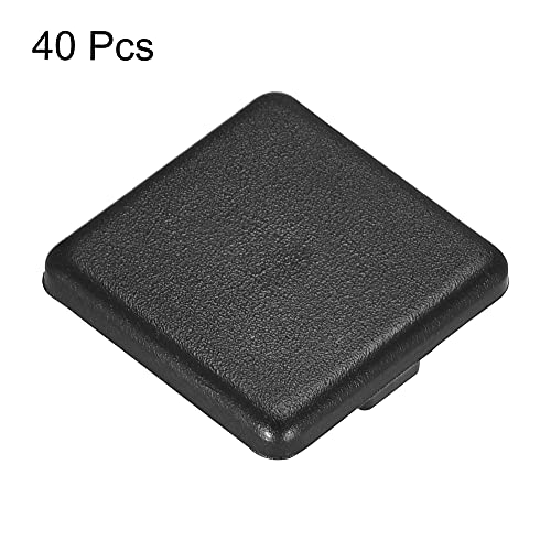 Image of uxcell 4040 EU Standard Profile End Cap, Plastic Square Aluminum Extrusion Plug for Trolley, Fish Tank Rack, Storage Rack, Black 40x40mm 40pcs