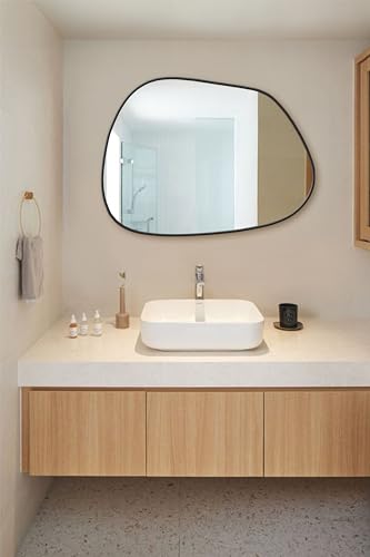 Asymmetrical Cloud Mirror, Irregular Modern Mirror, Bathroom Wall...