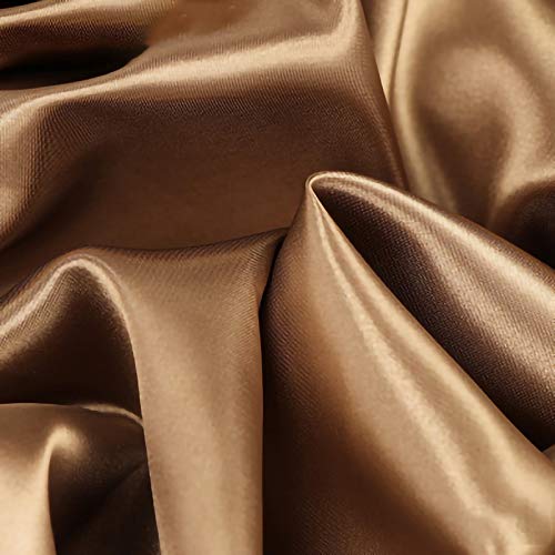 ZXC Tela De Raso Tela SatéN Vestidos Y Manualidades 150 cm De Ancho 1m Se Vende Por Metros Para Costura ElaboracióN De Ropa Ideal Para Elaborar Vestidos Para Bodas Graduaciones (Color:Marrón elegante)