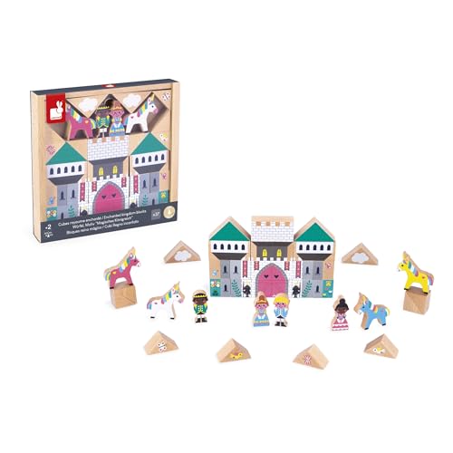 SET DE 37 CUBES EN BOIS ROYAUME ENCHANTE CROSS ROADS Juratoys Janod - vue 9