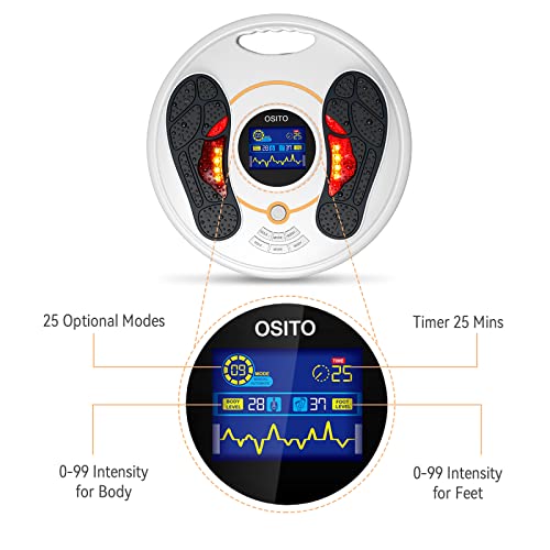 Osito Foot Nerve Muscle Massager With Ems & Tens, Electric Foot Stimulator With Remote Control & 4 Tens Pads, Improves Neuropathy And Plantar Fasciitis #TOP4