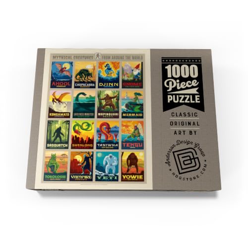 MyPuzzle Rompecabezas Premium de 1000 Piezas para Adultos, Criaturas Míticas de Todo el Mundo, Póster Vintage miniatura 4