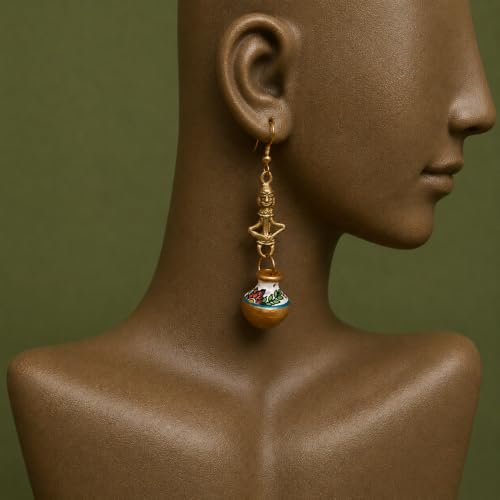 Image of Handcrafted Boho & Tribal Earrings for Women - Wooden, Brass & Terracotta Statement Designs in Drop, Hoop, Loop & Dangle Styles