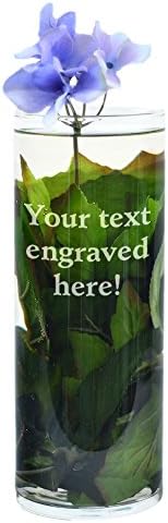 Personalized Clear Glass Vase Engraved with Your Custom Text