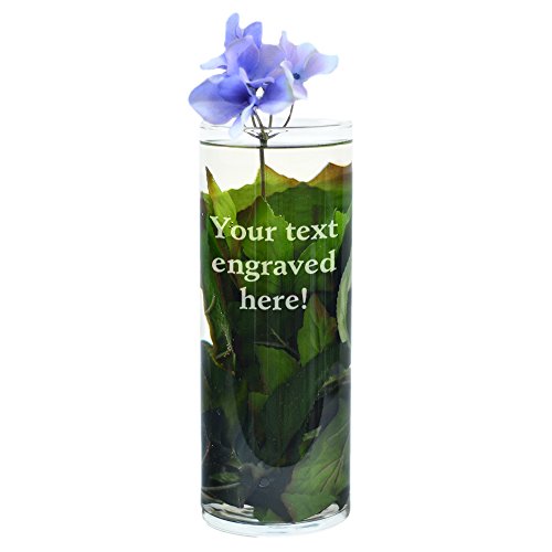 Personalized Clear Glass Vase Engraved with Your Custom Text