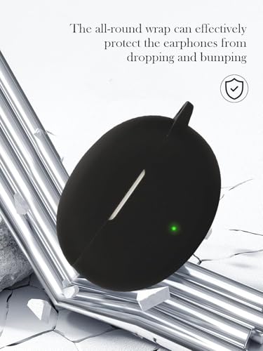 Image of Reiox Soft Silicone Protactive Case Cover Compitable for Oneplus Nord Buds 3 | 3 Pro (Black)
