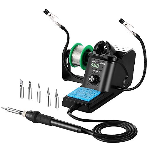 Soldering Iron Station Kit 60W Solder Station 194℉-896℉ Adjustable Temperature, LED Display, Sleep Function, C/F Switch, Auto Standby & Sleep, Temperature Memory & Lock & Correction