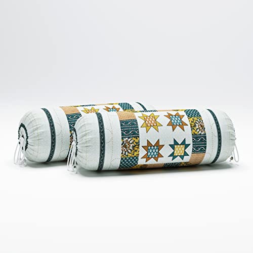 Image of BLOCKS OF INDIA 200TC Diwan Set Cotton 8 Piece | Deewan Printed Bedsheet Sets for Living Room Hall (Set of 8 Piece, 1-Bed Sheet | 2-Bolster Cover | 5-Cushion Cover (Color 4)