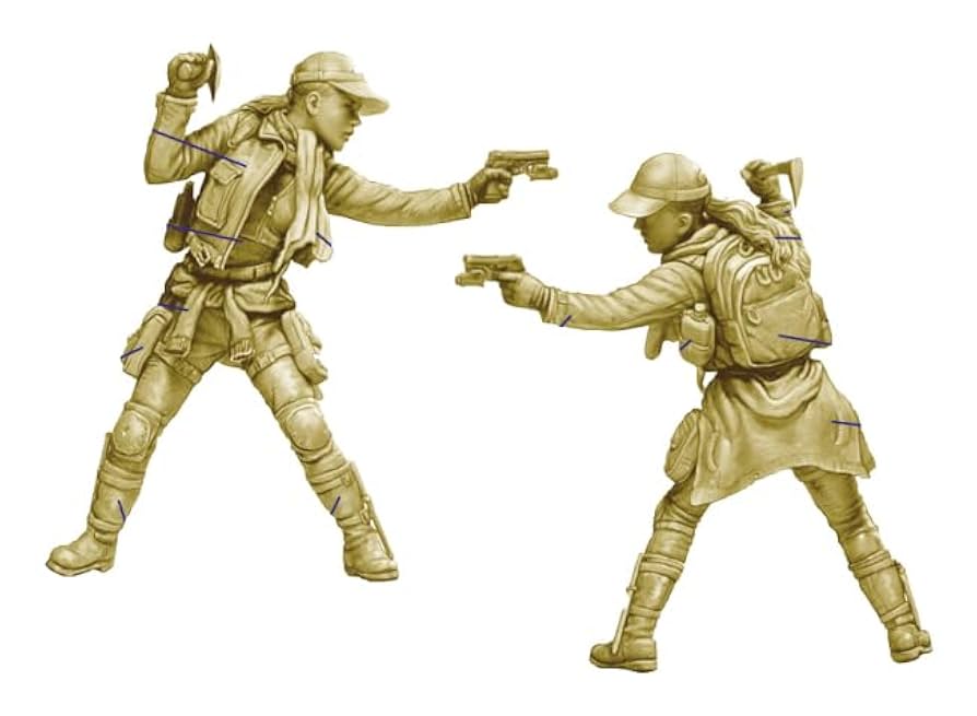 ゾンビハンター ゾンビハンター・女性1体+襲いかかる男女ゾンビ2体・ゾンビ