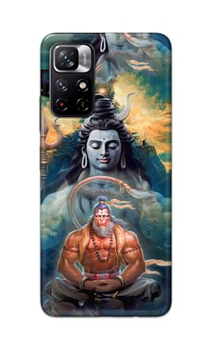 Image of PRINTFIDAA Printed Hard Back Cover Case for Mi Redmi Note 11T 5G | Mi Redmi Note 11S 5G | Mi Poco M4 Pro 5G Back Cover (Lord Shiva and Hanuma) -112