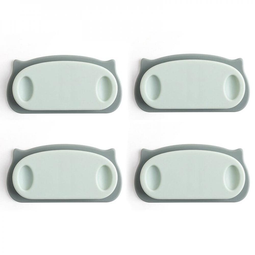 Mockery Plug Holder Wall Mounted Piggy Shape Household Socket Cable Organizer Clip Punch-free Data Cable Storage Home Decor Self-Adhesive Fixed Cord Winder Plug Holder (Green, Set of 4)-picture-15