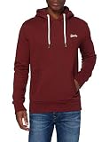 Superdry Mens OL Classic Hood Sweater, Rich Red Grit, Medium