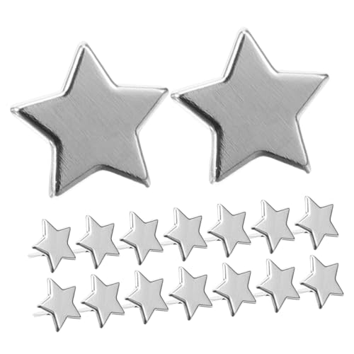 Gadpiparty DIY Scrapbook Supplies 100pcs Large Metal Paper Fasteners Silver Star Brads for Crafts