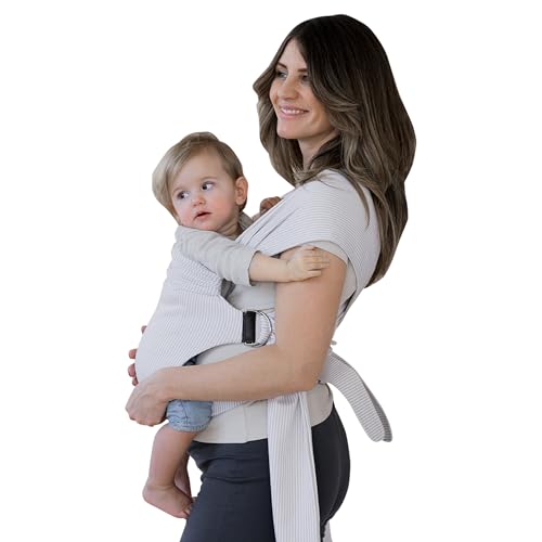 Image of Lalabu The Simple Wrap Baby Wraps Carrier - Stylish Baby Sling Carrier for Newborns & Toddlers 13-28 lbs. Safety Tested, Easy-to-Use, Ergonomic, & Comfortable - Oat