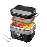 oofkit Electric Lunch Box For Adults(Men),Heated Lunch Box Battery Powered With USB Charge port,Self Heating Cordless,Portable Food Warmer lunch box For meals on the go(Black 1.4L)