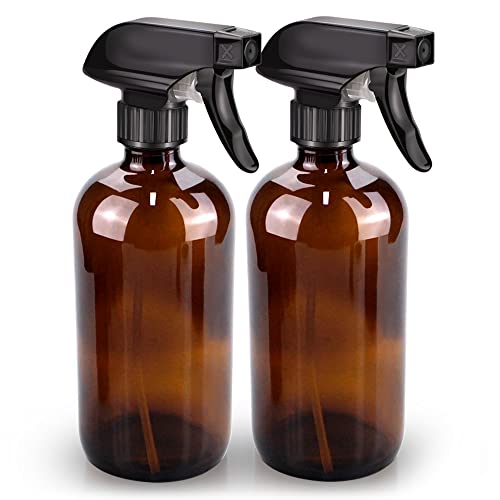 Comparison: Best Glass Spray Bottles For Cleaning 2 Bontip Glass Spray Bottle, Amber Glass Spray Bottle Set & Accessories Refillable for Plants Window Cleaners Aromatherapy Facial Hydration Watering Flowers Hair Care (2 Pack/16 oz) (Amber)