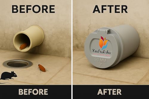 Image of Rudraksha PVC Drain Pipe Flip Valve Cap -| Anti-Rat & Insect Guard | Grey Drainage Fitting Cover for Waste Water Pipes - Indoor & Outdoor Use (90mm-3 Inch)