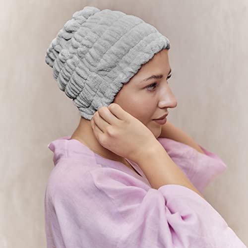 Glov Extra Wide Spa Headband for Women Elastic Hair Towel Wrap Comfortable Moisture-wicking Grey Hairband Ideal for Makeup and Exercise Perfect All Hair Types - Image 4