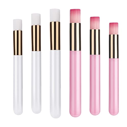 Molain ピールオフ 黒ずみブラシリムーバーツール、20個 鼻毛穴ディープクレンジングブラシ、フェイシャルブラシ、まつげエクステブラシウォッシュブラシラッシュクレンザーピンクホワイト