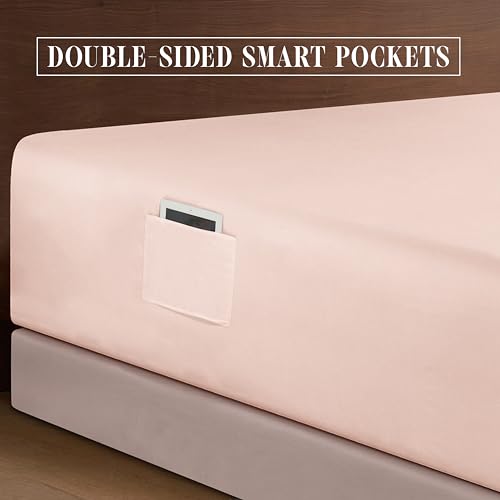 Elegant Comfort Luxurious 1500 Premium Hotel Quality Microfiber 4-Piece Sheet Set, 18-24 Inches Deep - Extra Deep Pocket Sheets - Ultra Soft 4PC Deep Pocket Sheets, King, Blush