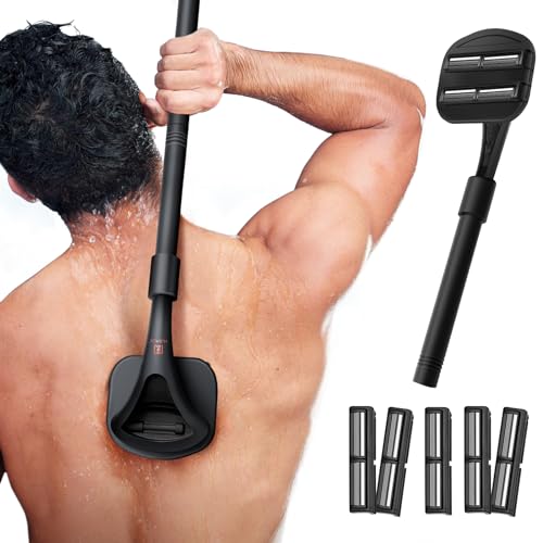 NUBACK Barbeadores de costas para homens, cabo longo, barbeador de costas masculinas, aparador de pe