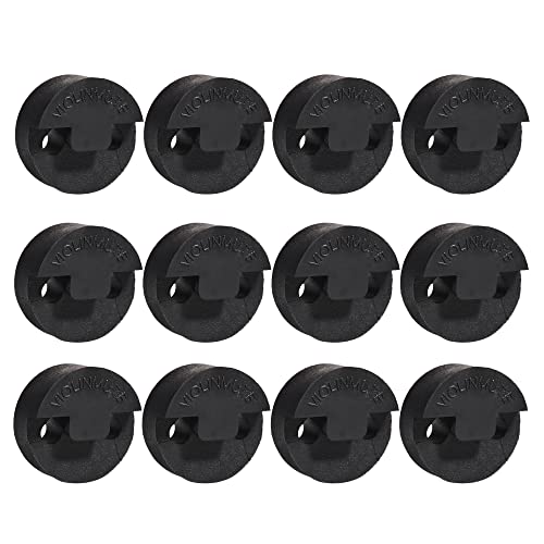 12 Pack Violin Mute Black Rubber Silencer
