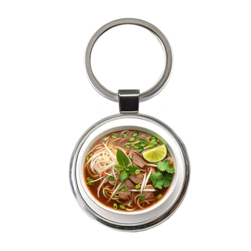 Blooza Blooza Pho Vietnamese Soup Bowl Round Metal Keychain