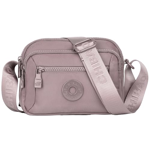 Image of TS WITH TECHSUN Small Crossbody Shoulder Bag for Women, Multi-Pocket Nylon Travel Handbag Messenger Purse, Adjustable Strap, Lightweight, Zipper Closure (21(L) X 16(H) X 9 (W) CM)