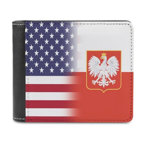 U.S.A. Poland Eagle Flag Fashion Bifold Wallets for Men Women Slim & Thin Credit Card Holder Wallet Purse