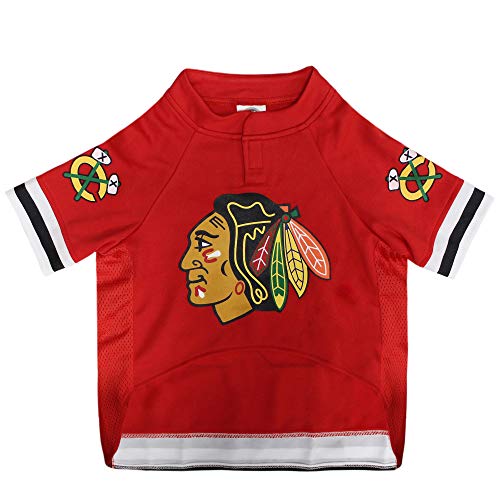 Image of NHL CHICAGO BLACKHAWKS JERSEY for DOGS & CATS, X-Small. - Let your Pet be a real NHL FAN!