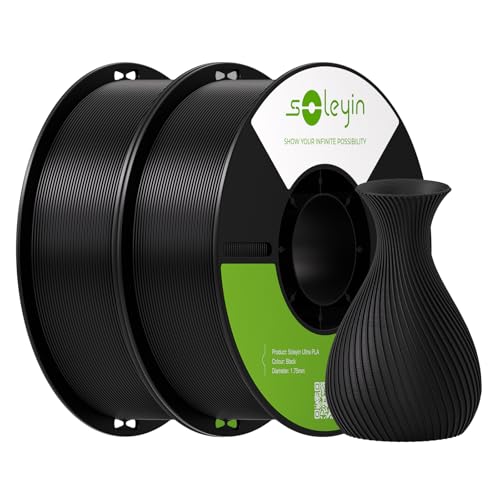 SOLEYIN Ultra PLA Filament 1.75mm for 3D Printers, 2 Packs with 300mm/s High Speed Printing, Excellent Adhesion High Pre