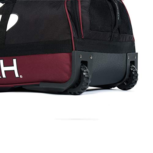 Boombah Brute Rolling Bat Bag 2.0-35" X 15" X 12-1/2" - Black/Maroon - Holds 4 Bats And Room For Gear - Wheeled Bag #TOP4