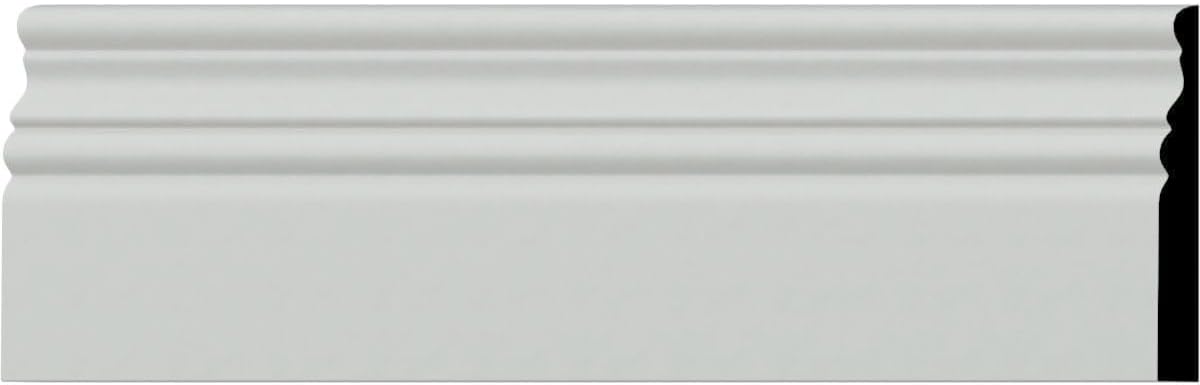 Ekena Millwork Endurathane Kepler Baseboard Moulding, 4 1/2"H x 1/2"P x 94 1/2"L, Factory Primed