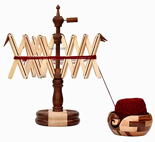 Wooden Yarn Swift | Wooden Umbrella Table Top Yarn Swift | Wooden Yarn Winder for Knitting and Crocheting Swift Yarn Winder | Yarn Ball Winder for Knitting and Crocheting Winding.