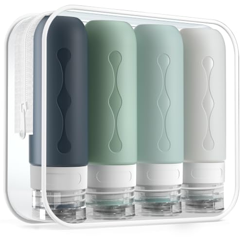 Image of Gemice Travel Bottles for Toiletries, Tsa Approved, Travel Size Containers, BPA Free Leak Proof Tubs Refillable Liquid Accessories for Cometic Shampoo and Lotion Soap