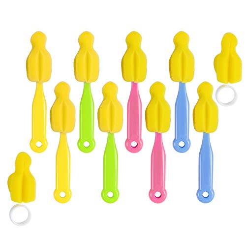 AUEAR, Milchflasche Nippelbürsten Schnuller Schwamm Reinigung Kleine Bürste Reiniger Set für Flaschen und Zubehör (10 Stück) Cover