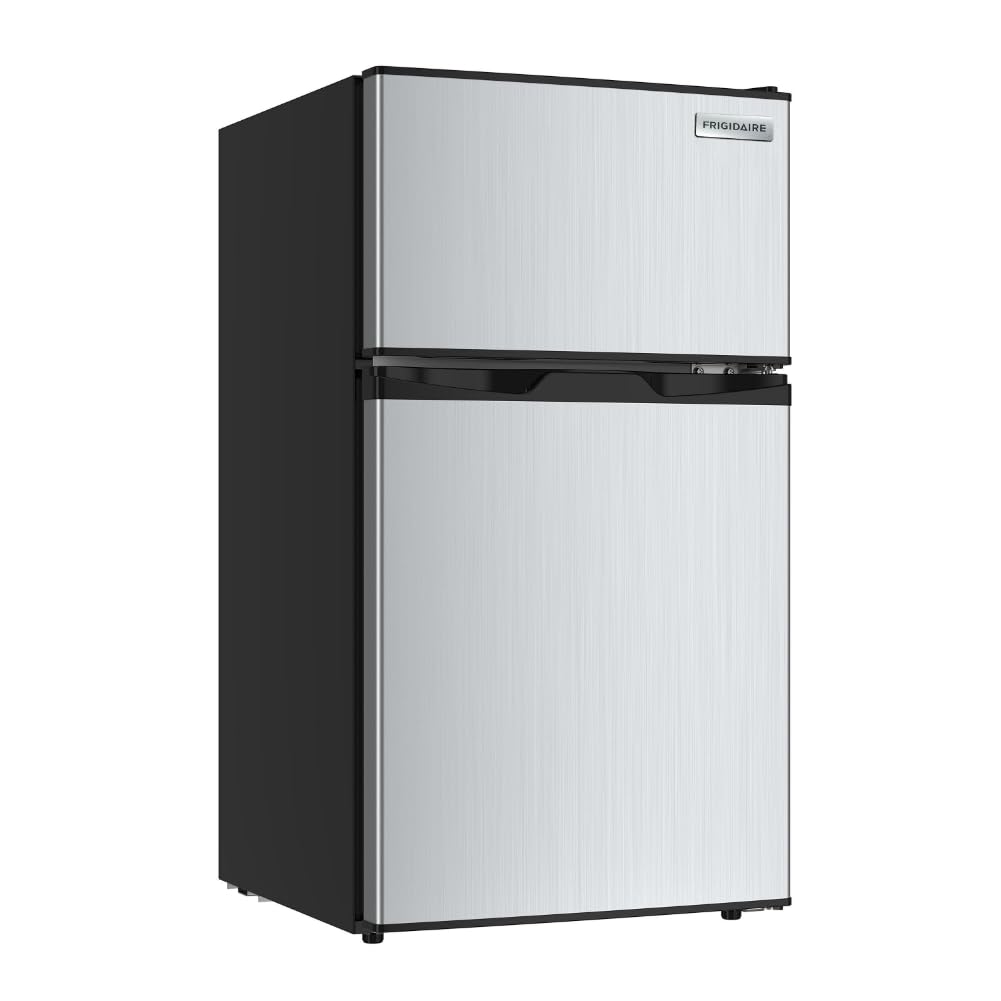 FRIGIDAIRE 3.2 Cu Ft Double Door Top Freezer Refrigerator, Stainless