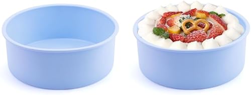 Miniatura 15 de SKYPRO Juegos de moldes de silicona para hornear, moldes redondos de silicona antiadherentes para pasteles en capas, pasteles de queso y pasteles de