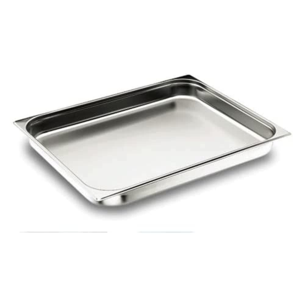 LACOR 66015 - Cubeta Gastronorm 2/1 530x650x150 Sin Asa Acero Inoxidable | En acero inox 18/10, conserva y transporta alimentos; ideal para cocina profesional y uso diario en casa, versátil y duradero