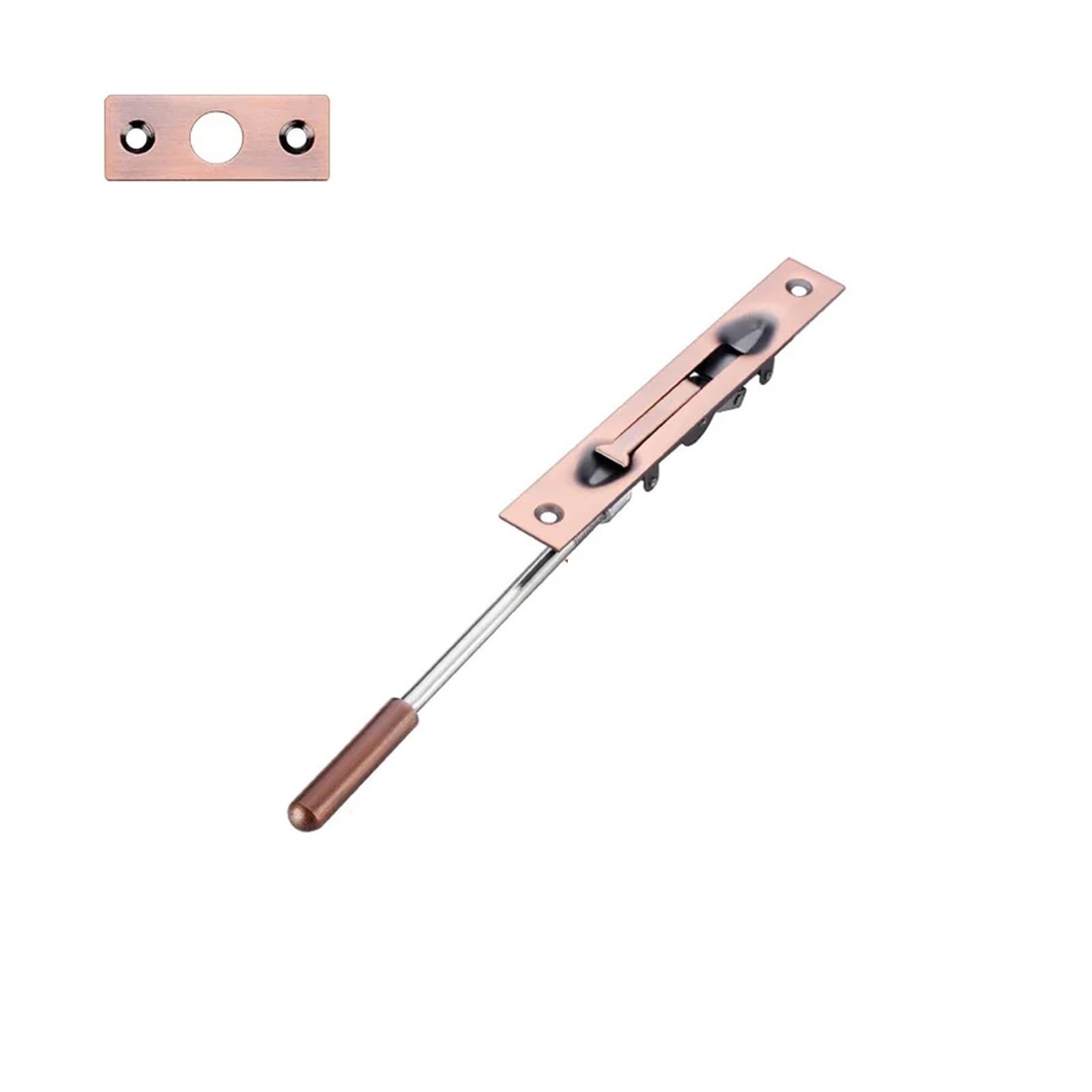 Ayztantine Women's Red Copper 150Mm Door Flush Bolt Latch Lock Concealed Door 304 Stainless Steel Security Door Concealed Latch Of The Earth And For Bedroom, Bathroom(Red Copper 150Mm)