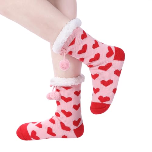 Image of Chassic Sherpa Lined Slipper Socks for Women, Non-Slip Cozy Winter House Socks, Soft Fuzzy Socks, Christmas Gifts for Women & Ladies Stocking Stuffers