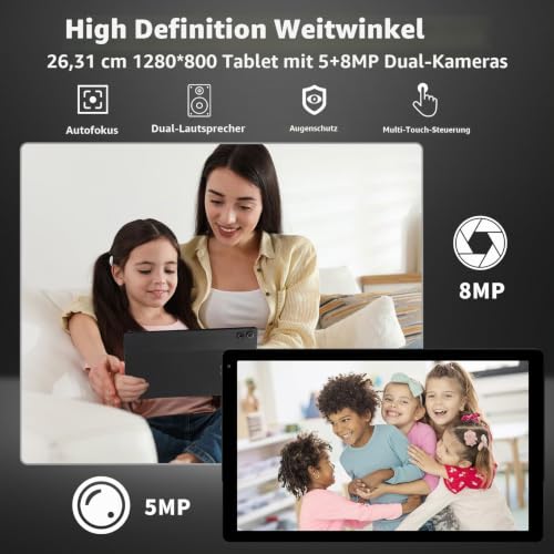 Ainmel Android Tablets, 10.36 Zoll Tablet, 10GB RAM 128GB ROM(1TB TF Expand), Octa Core, 1280 * 800 HD, 5G WiFi 6, BT 5.3, 5000mAh… – Ansicht 5