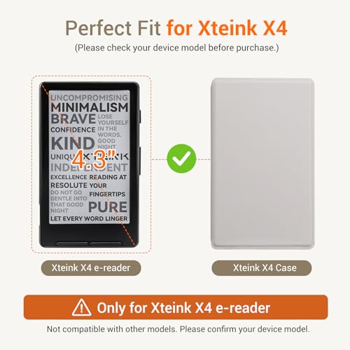 Image of CoBak Magnetic Case for XTEINK X4, Ultra-Lightweight Protective Cover for Xteink X4 E-Reader, Secure Magnetic Attachment(Grey)