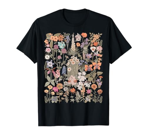 Femmes Boho Botanique Fleur Sauvage Été Floral Graphique T-Shirt